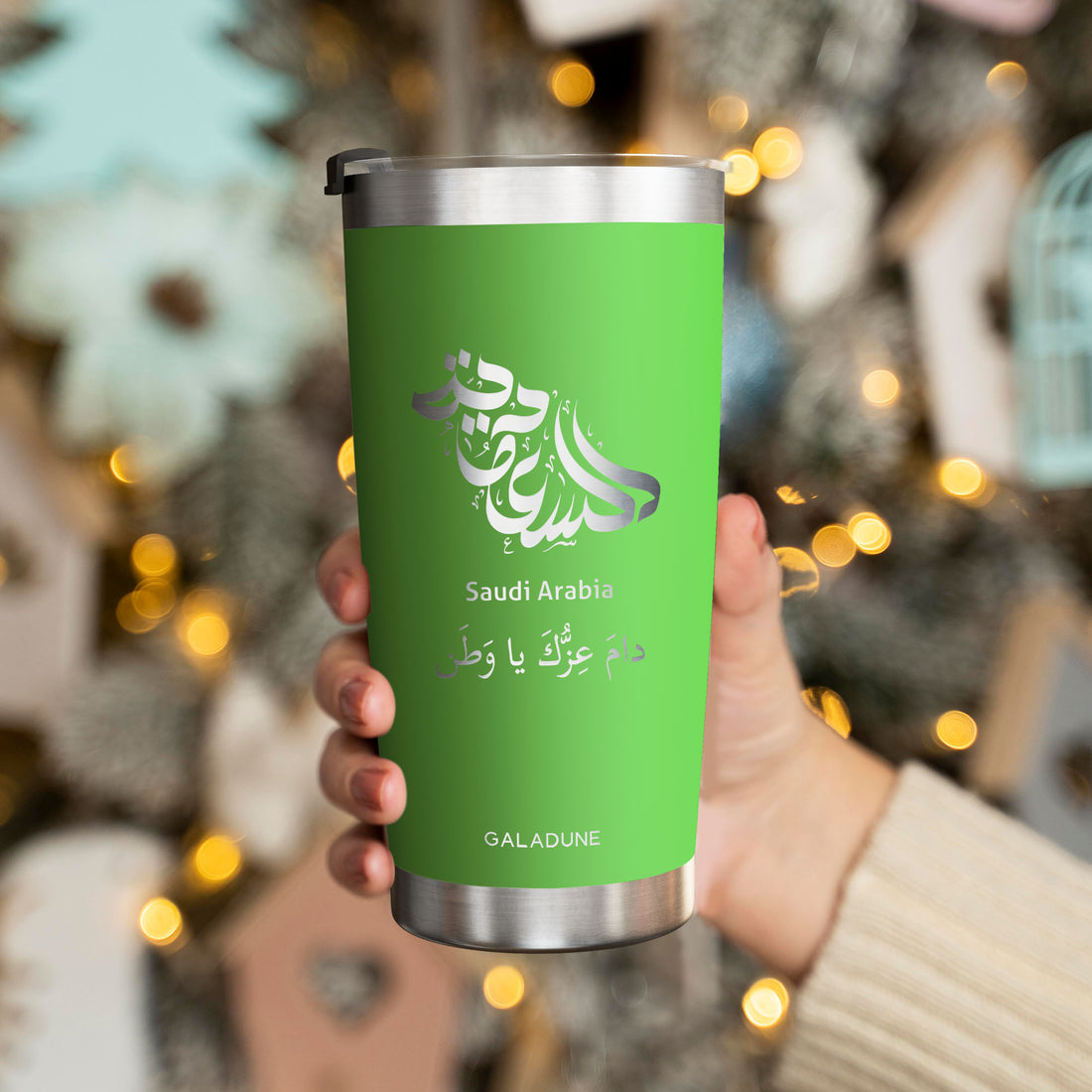 Personalized Stainless Steel Tumbler with Lid & Straw – 20oz Travel Mug for Men & Women, Ideal Gift with Cultural Design, Perfect for Arabic Coffee & Tea – Great Souvenir for Middle Eastern Travelers