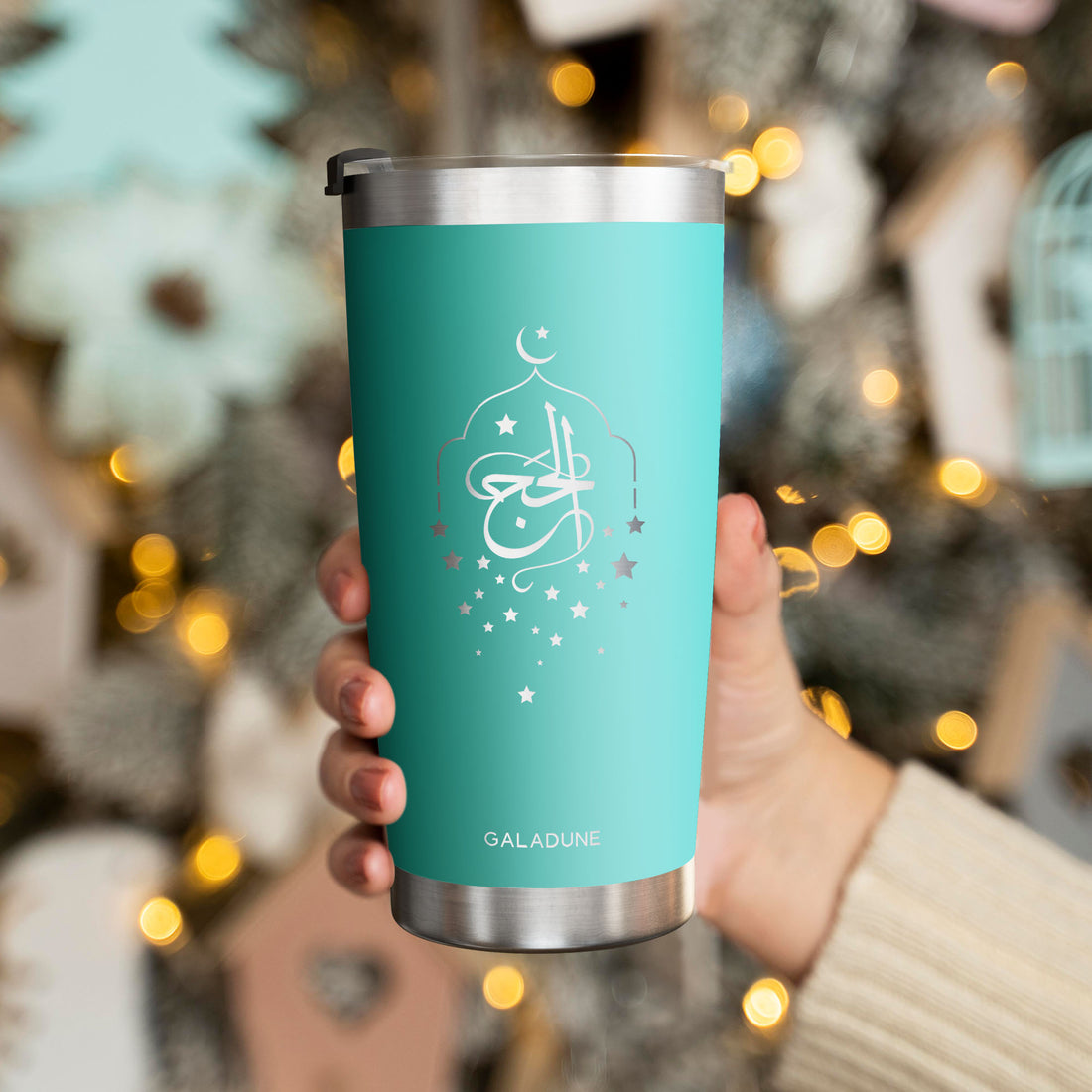 Personalized Stainless Steel Tumbler with Lid & Straw – 20oz Travel Mug for Men & Women, Ideal Gift with Cultural Design, Perfect for Arabic Coffee & Tea – Great Souvenir for Middle Eastern Travelers